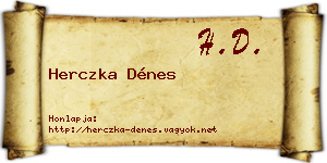Herczka Dénes névjegykártya