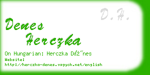denes herczka business card